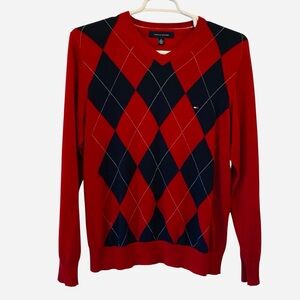 Tommy Hilfiger V Neck Argyle Sweater Pullover sweater Men's size Medium